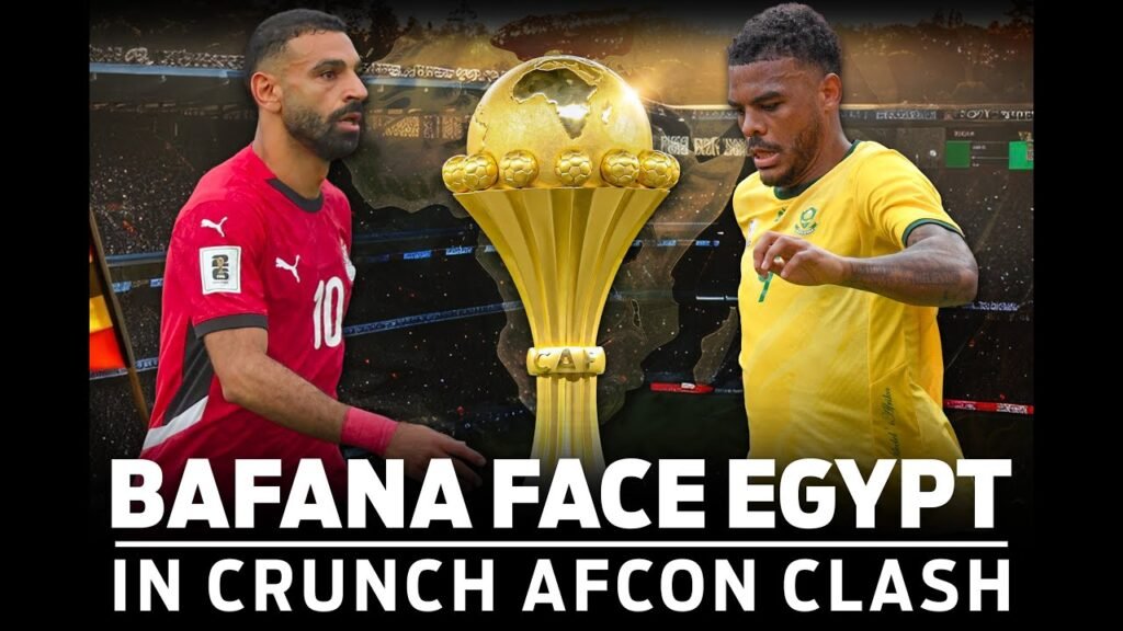 Football match between Egypt and South Africa